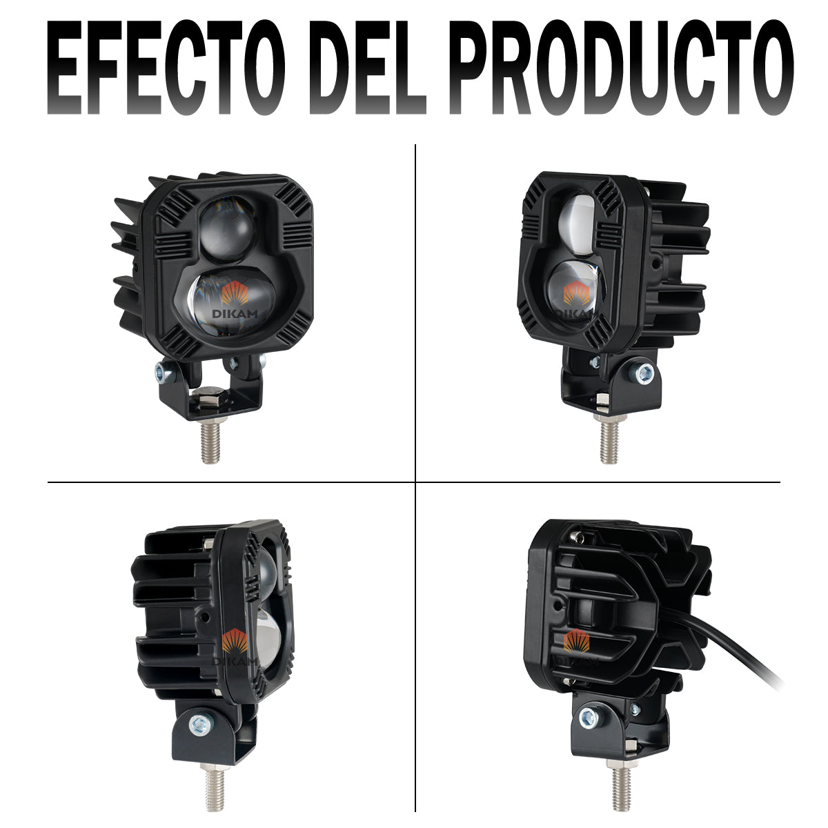Faros Exploradoras Niebla Fuerte Bicolor Hi/lo Lupa Beam- 1/Par