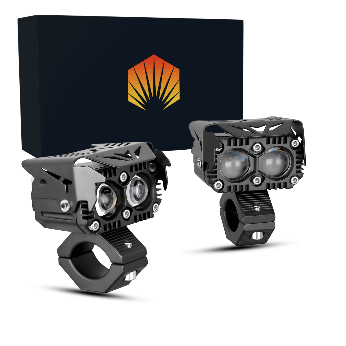 Faro auxiliar LED con lupa bi-color blanco ámbar universal