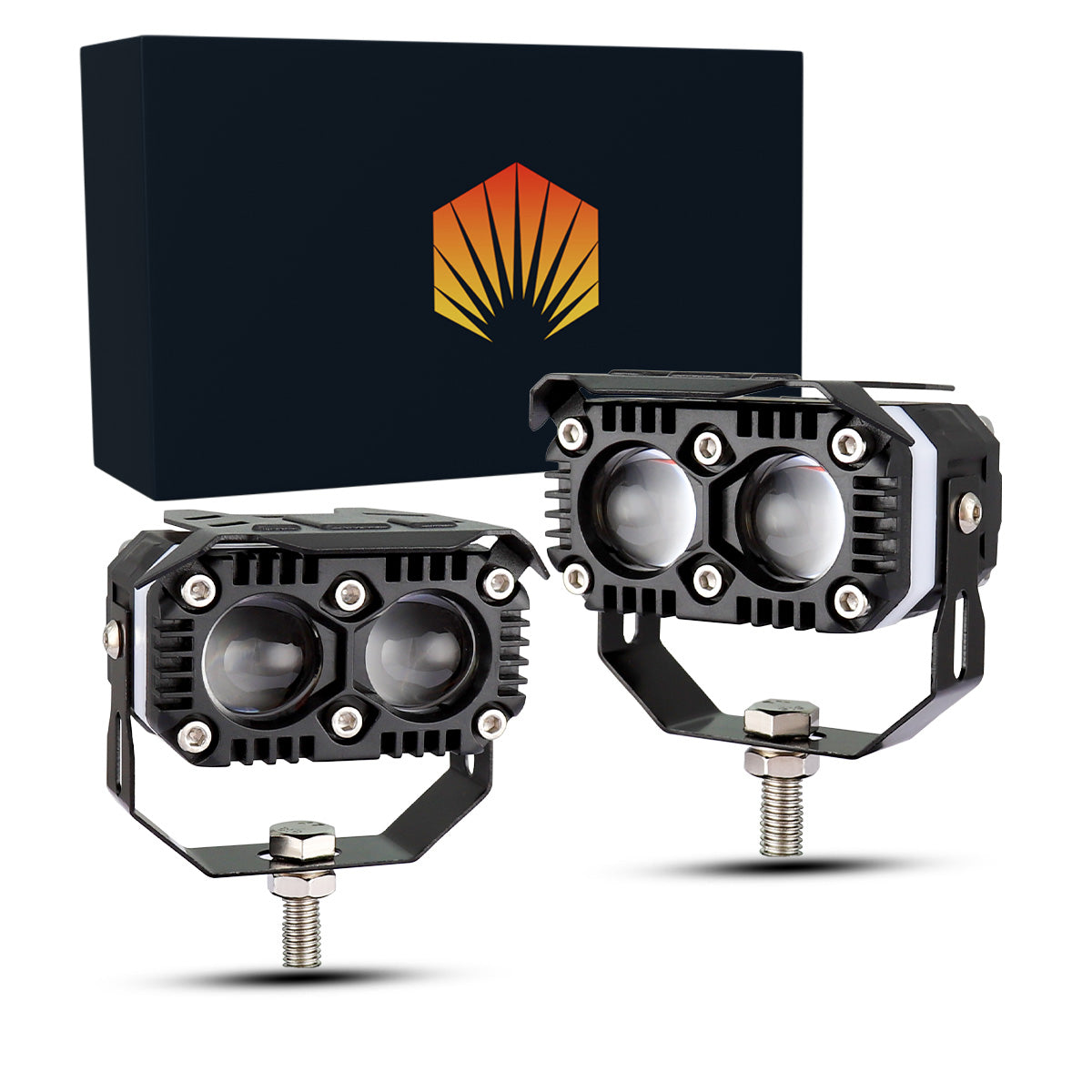 Faro auxiliar LED lupa doble color Hi/Lo 4x4 moto