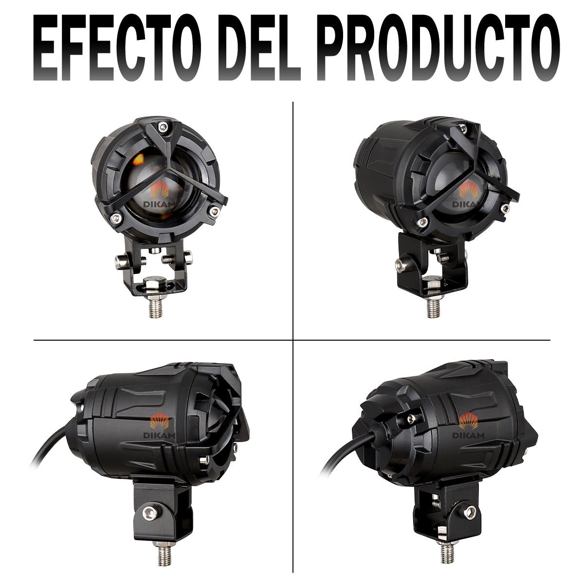 Par faros LED alta potencia instalados en moto