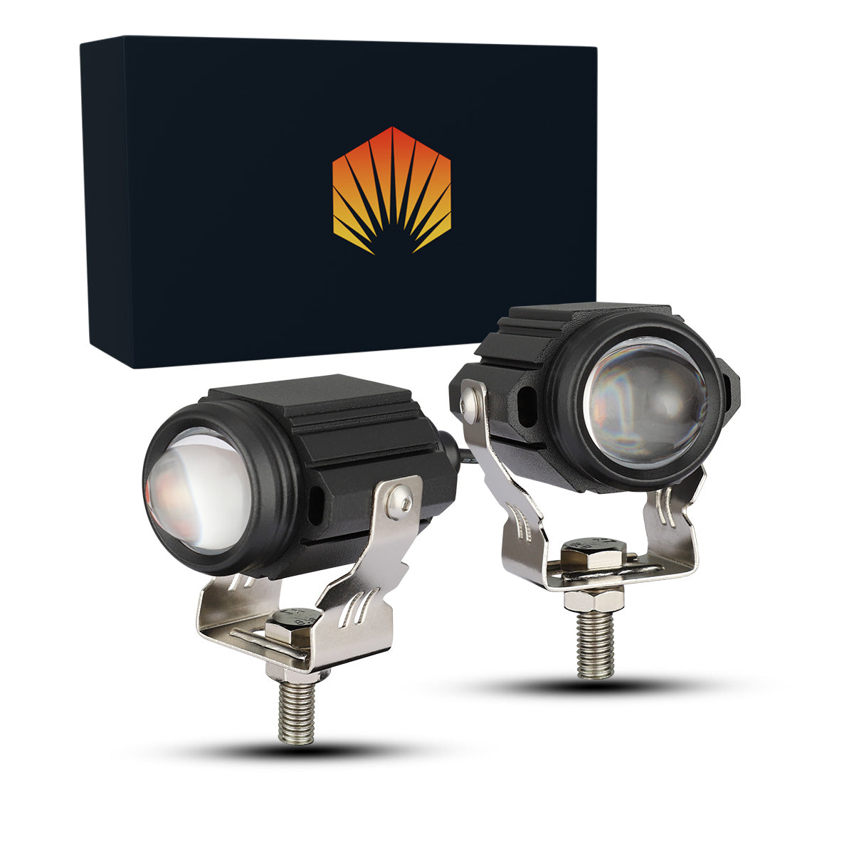 Faro auxiliar LED con lupa bi-color para Jeep y moto