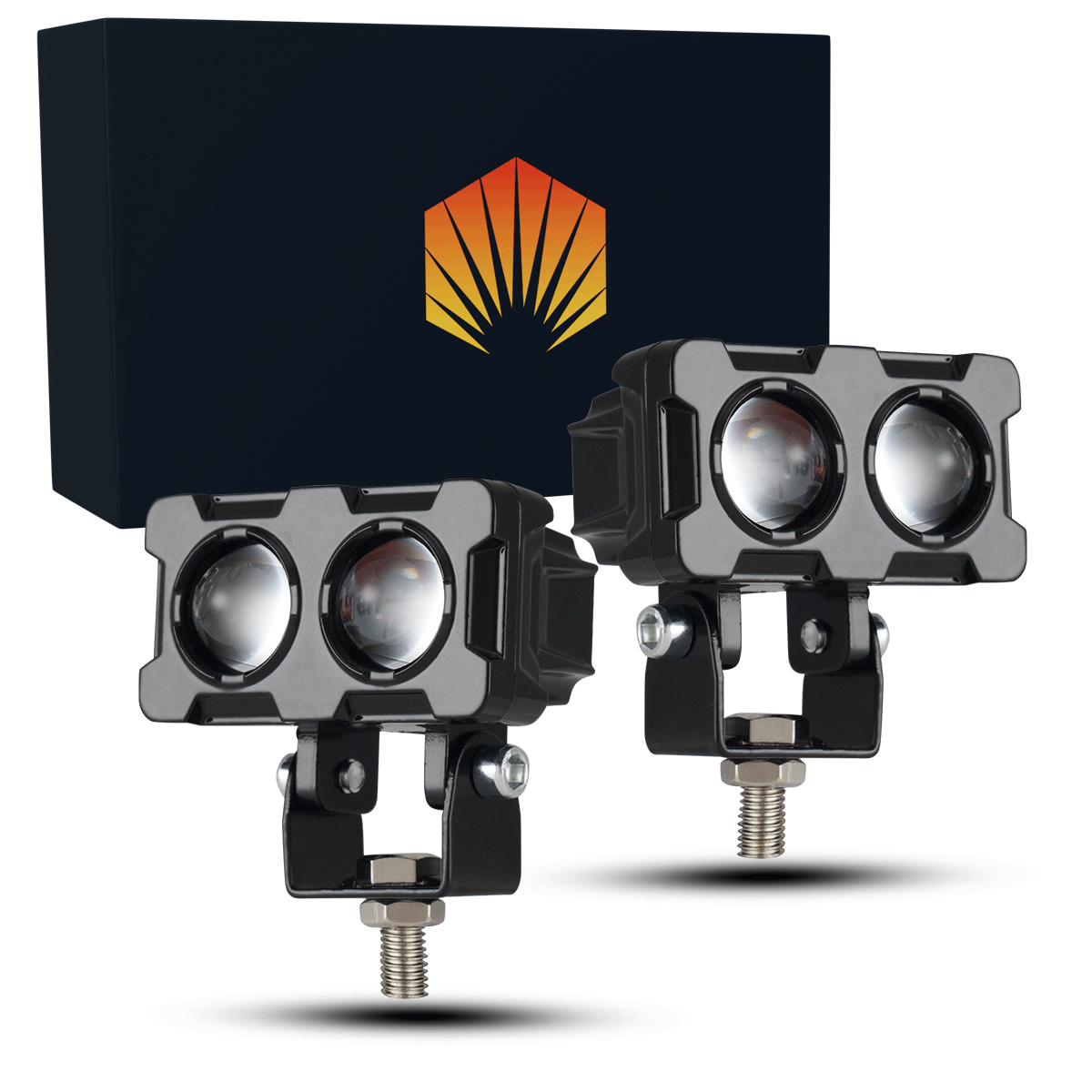 Faro auxiliar LED con lupa bi-color para Jeep y moto