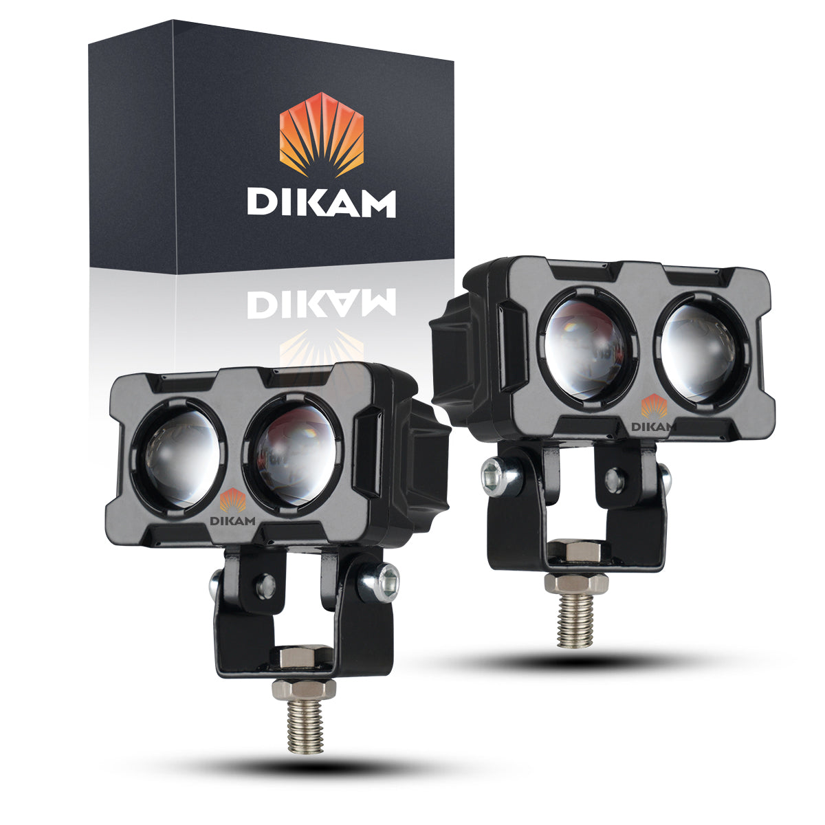 Faros Auxiliares Lupa Bicolor 5 Funciones Estrobo Hi/lo Beam- 1/Par