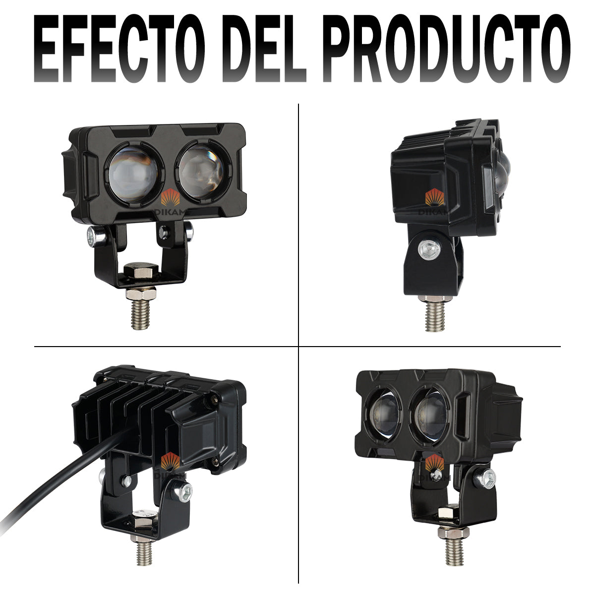 Faros Auxiliares Lupa Bicolor 5 Funciones Estrobo Hi/lo Beam- 1/Par