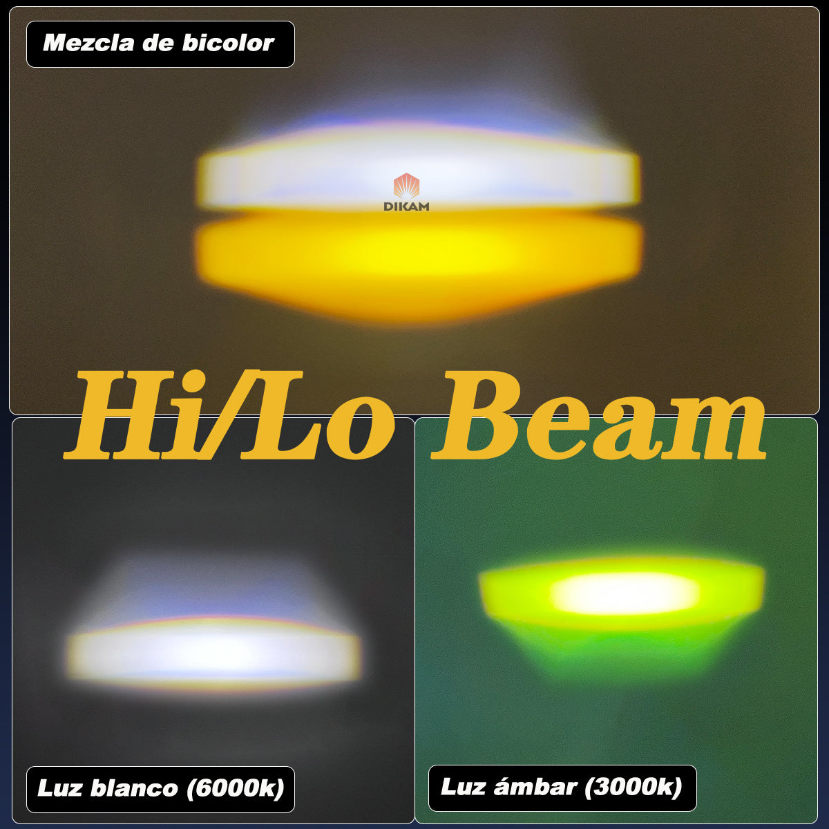 Faros Auxiliares Lupa Bicolor 5 Funciones Estrobo Hi/lo Beam