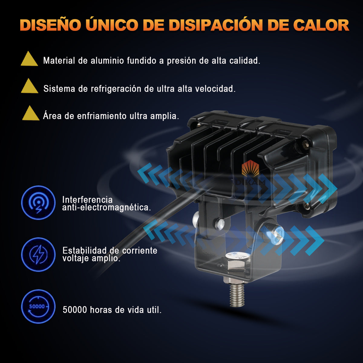 Faros Auxiliares Lupa Bicolor 5 Funciones Estrobo Hi/lo Beam- 1/Par