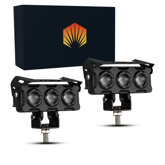 Faro auxiliar LED con lupa bi-color para Jeep y moto