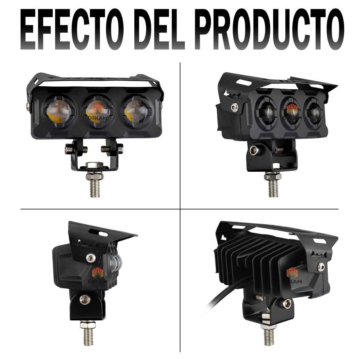 Detalle instalación faro LED auxiliar en vehículo 4x4