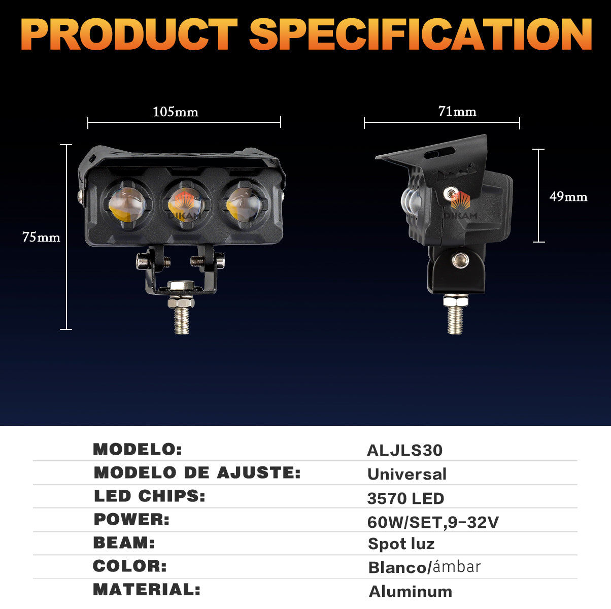 Par Focos Lupas Led Bicolor Hi/lo Luz Universal