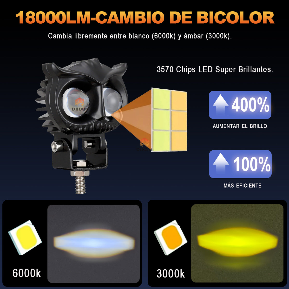 Auxiliares Faros Lupa 60w Super Bicolor Alta/baja Beam