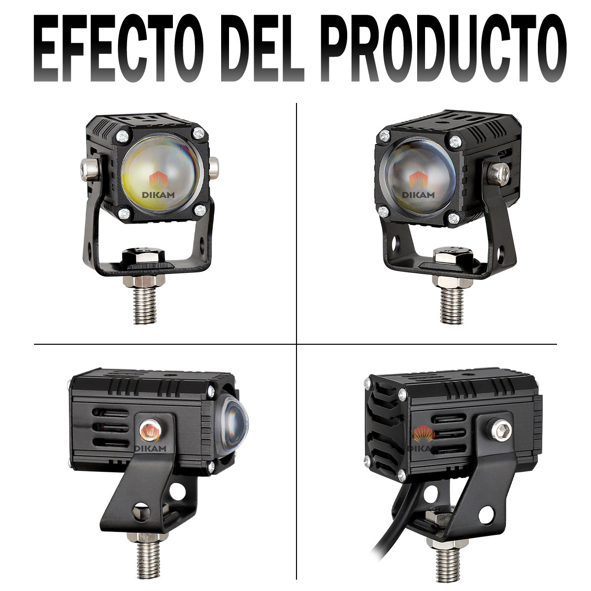 Par faros proyectores LED moto instalados