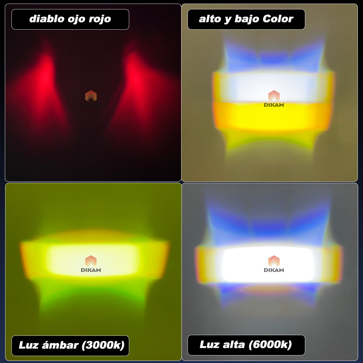 Par de Faros Proyectores LED Auxiliares Alta/Baja para Moto