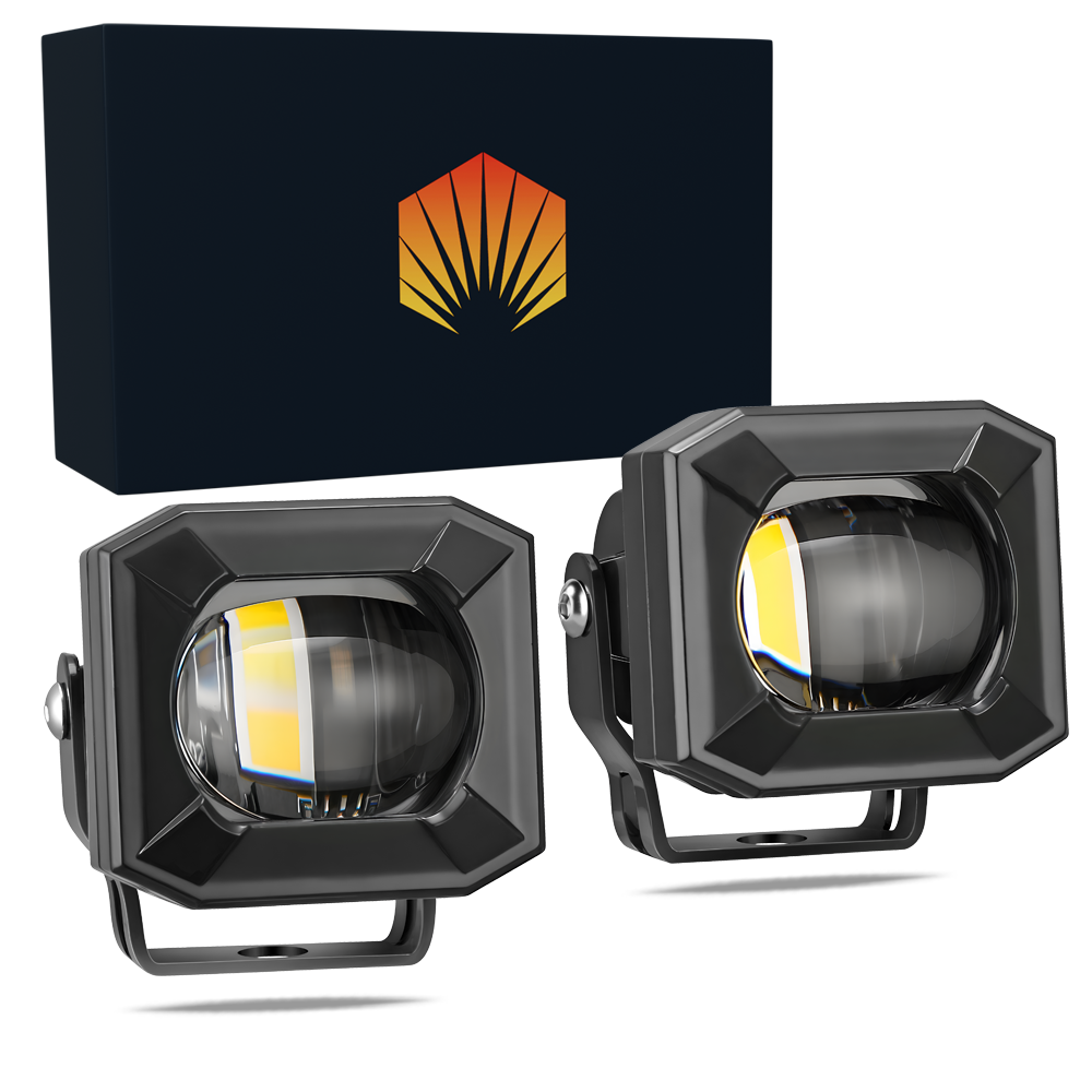 Faro LED lupa bi-color Hi/Lo laser beam carro moto