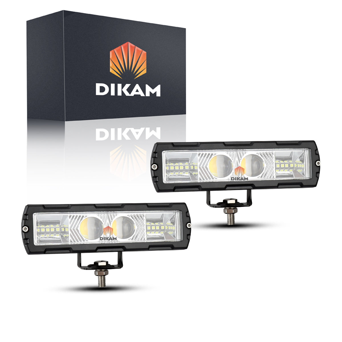 Par Barras Faros Lupa Luz Ojos Ángel Alto/baja Beam 4x4 Moto- 1/Par