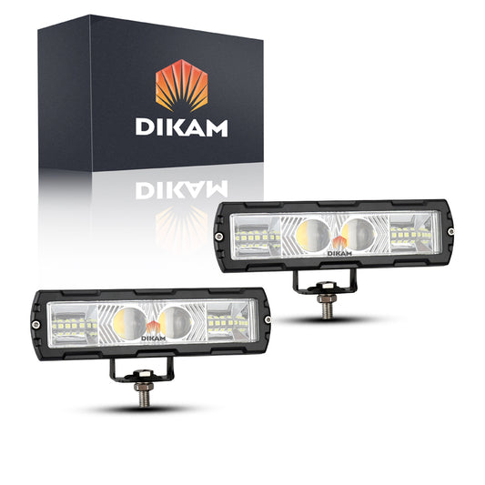 Par Barras Faros Lupa Luz Ojos Ángel Alto/baja Beam 4x4 Moto- 1/Par