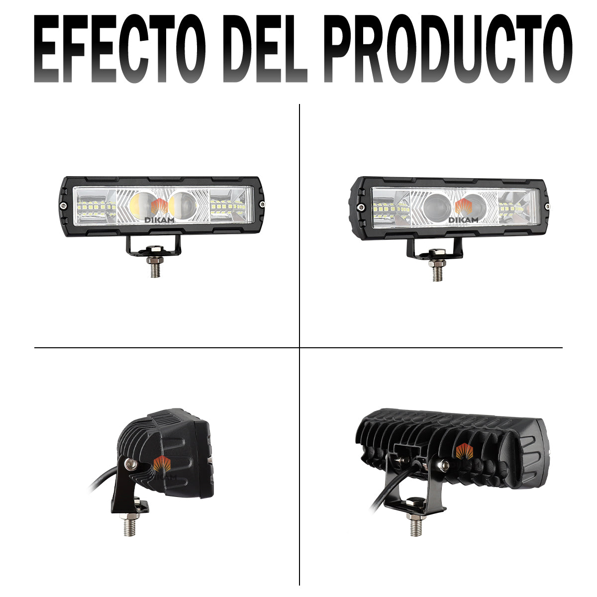 Par Barras Faros Lupa Luz Ojos Ángel Alto/baja Beam 4x4 Moto- 1/Par