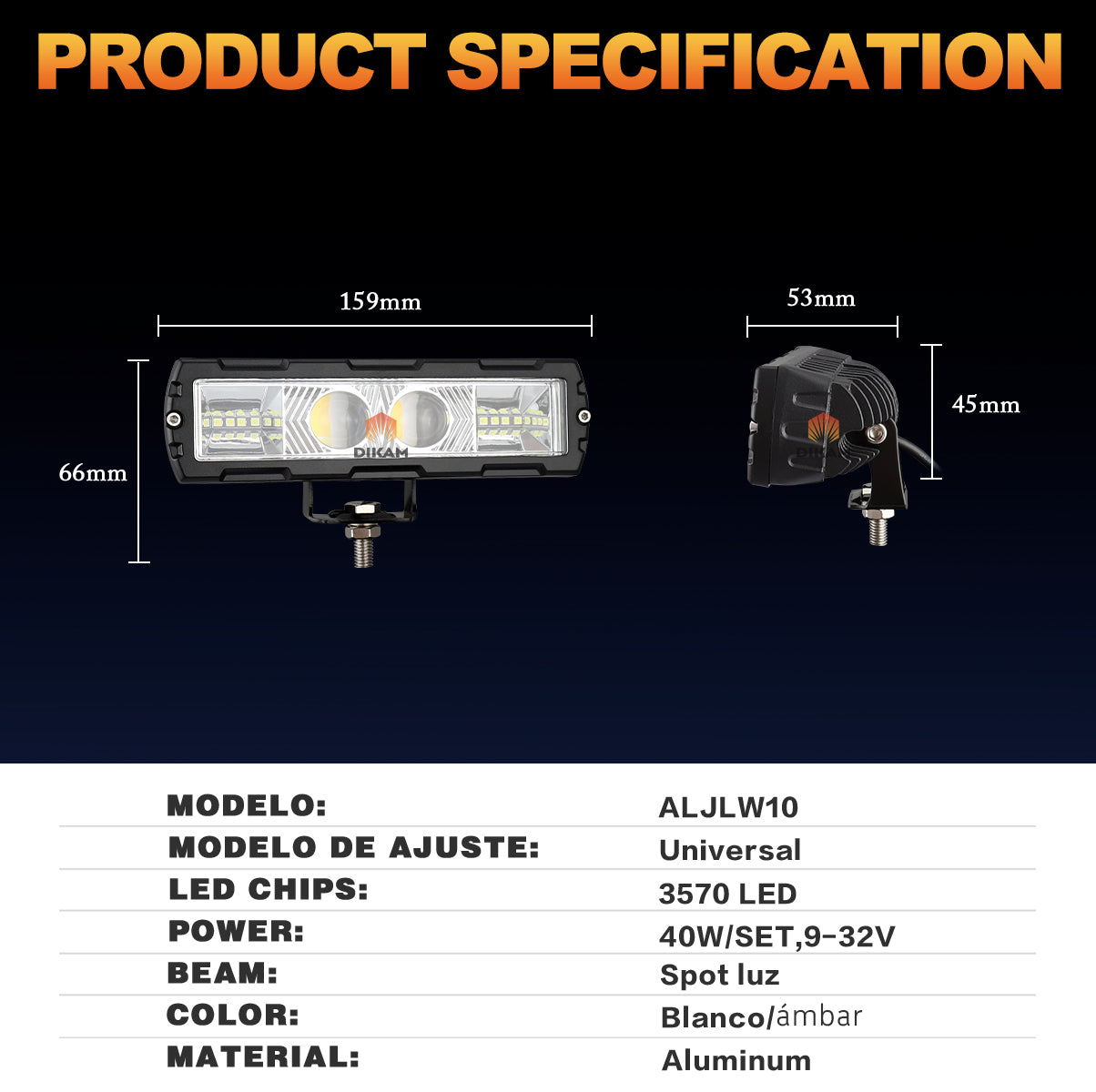 Par Barras Faros Lupa Luz Ojos Ángel Alto/baja Beam 4x4 Moto- 1/Par