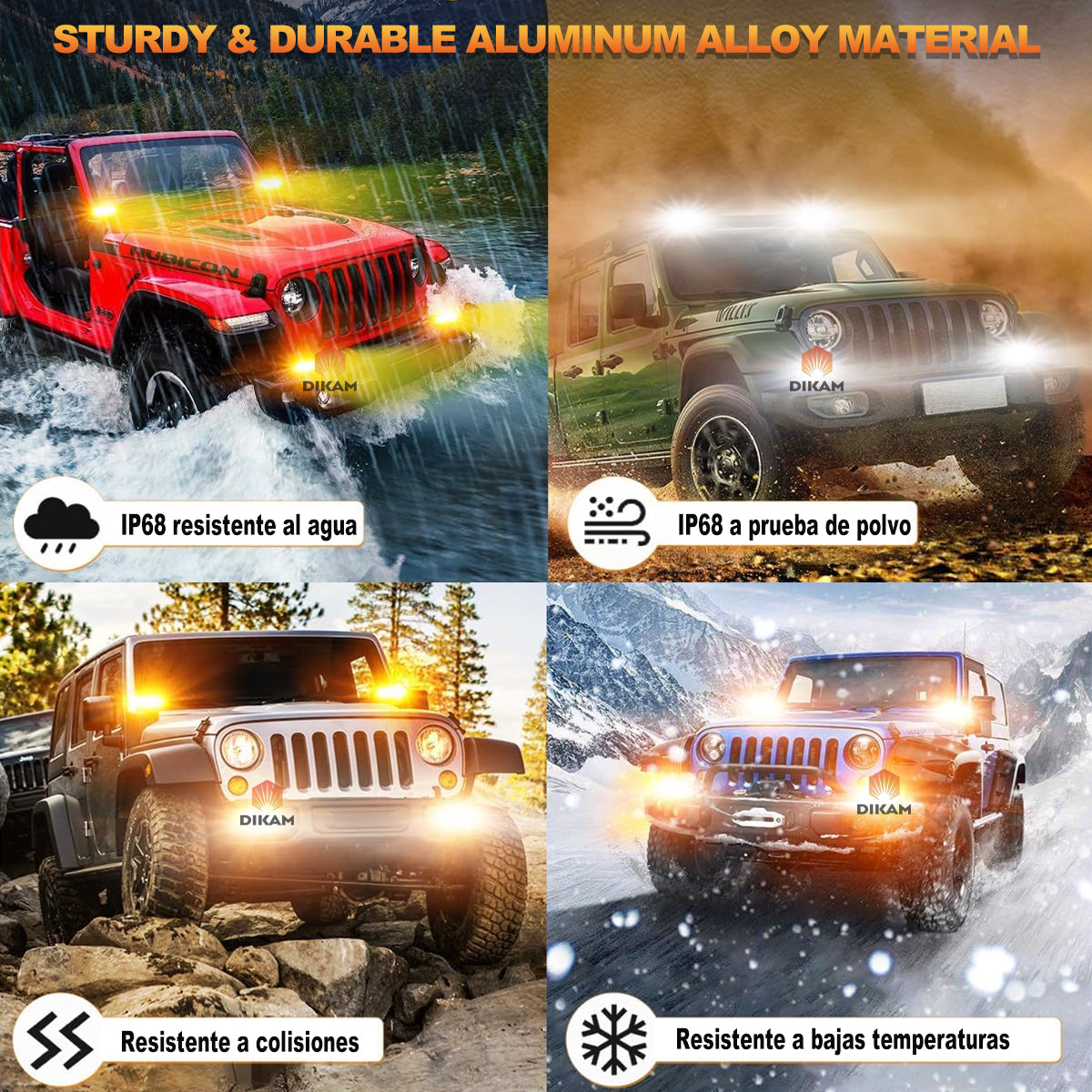 Par Barras Faros Lupa Luz Ojos Ángel Alto/baja Beam 4x4 Moto- 1/Par